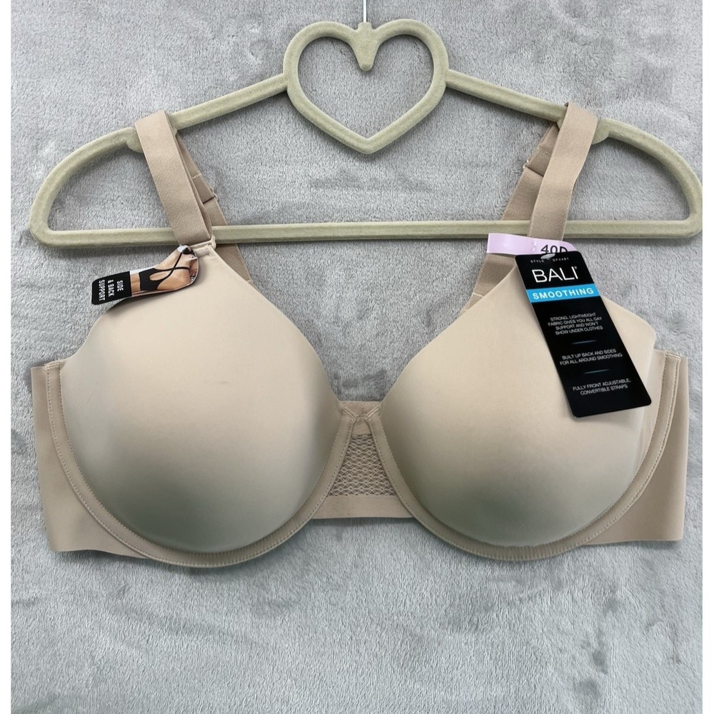 Bali T-Shirt Bra Women 40D Beige Smoothing Underwire DF4481 NWT NIB